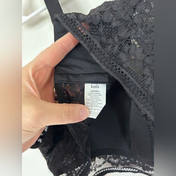 Knix Lace Longline Bra Size XXXXL+ Gilded Black Wireless Lightly Padded - Picture 7 of 8